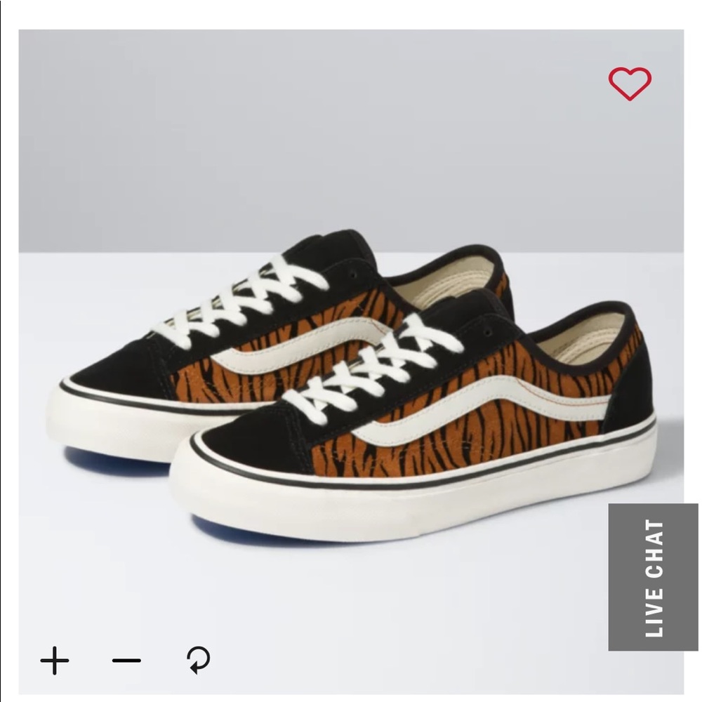 Size 8 womens Old school animal striped vans